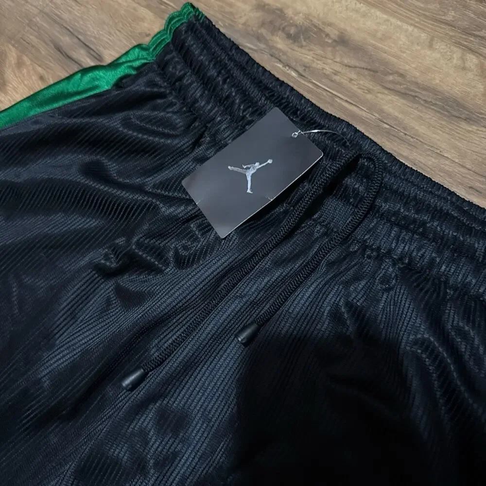 2009 Air Jordan Green Black Mesh Silky Dazzle Baggy Vintage Shiny Y2K Shorts